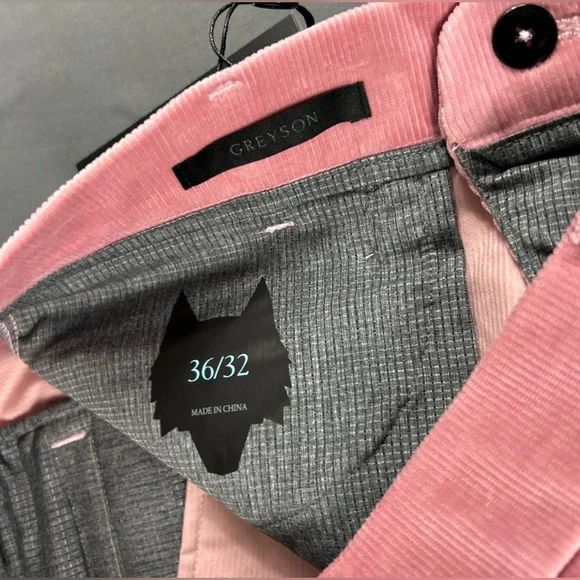 Greyson Golf Pants Appaloosa Corduroy 36 x 32 Quartz Pink